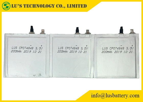 Батареи 200mah LiMnO2 лития Limno2 CP074848 3.0V для удостоверения личности