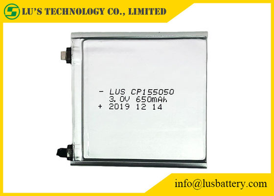 Клетка батареи 3v Cp155050 терминала 650mah LiMnO2 плат тонкая для PCB SMT