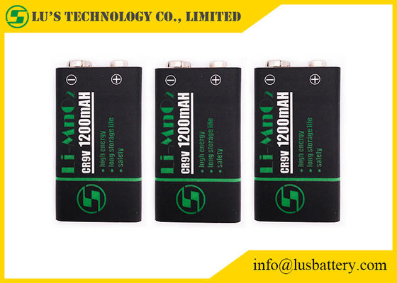 Батареи Li mno2 разрядки батареи лития 150mA квадрата CR9V 1200mAh 9v