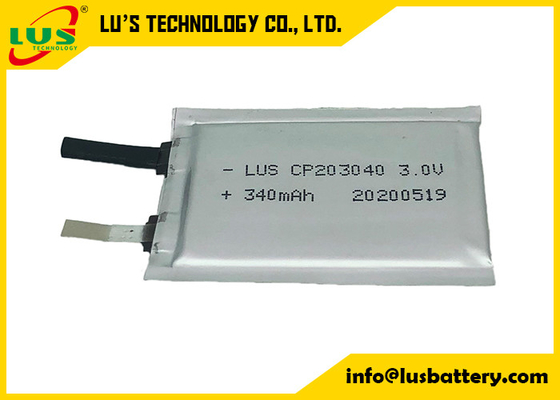 Призменная батарея 3V 340mAh CP203040 полимера лития Limno2 для медицинских служб