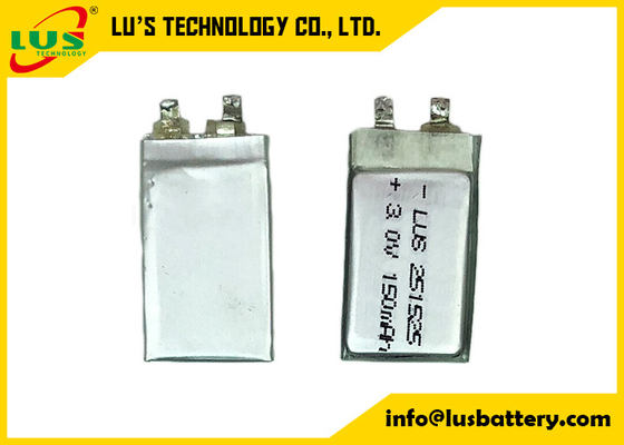 Ультра тонкая устранимая батарея лития 3V CP251525 150mah CP251525 RFID