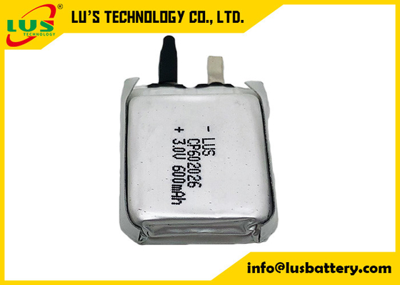 Изготовленные на заказ LiMnO2 ультра уменьшают батарею CP602026 3.0v 600mah не перезаряжаемые