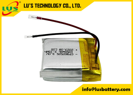 CP902525 3.0v 1050mah limno2 soft battery 902525 disposable battery with customized dimension