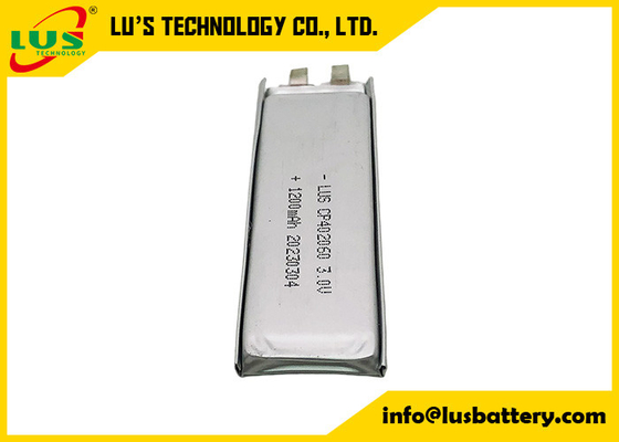 тонкая гибкая лимно2 батарея CP402060 3,0 вольт 1200mah для CMOS литийных неперезаряжаемых 3V батарей