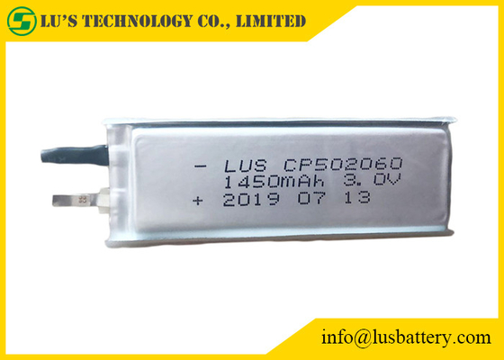 HRL покрывая ультра тонкую батарею лития Limno2 CP502060 3V 1450mAh