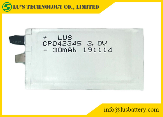 Гибкие LiMnO2 ультра утончают вольт 35mAh клетки Cp042345 3 для IOT RFID
