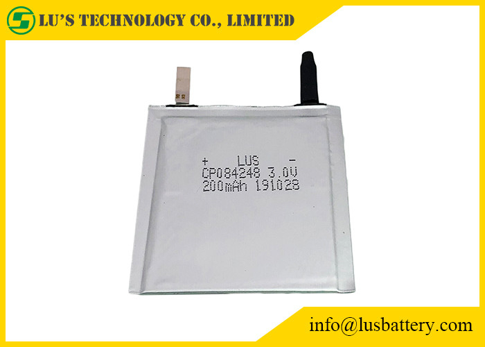 Батарея 3.0v 200mah CP084248 марганца лития гибкой упаковки для Trackable умного ярлыка