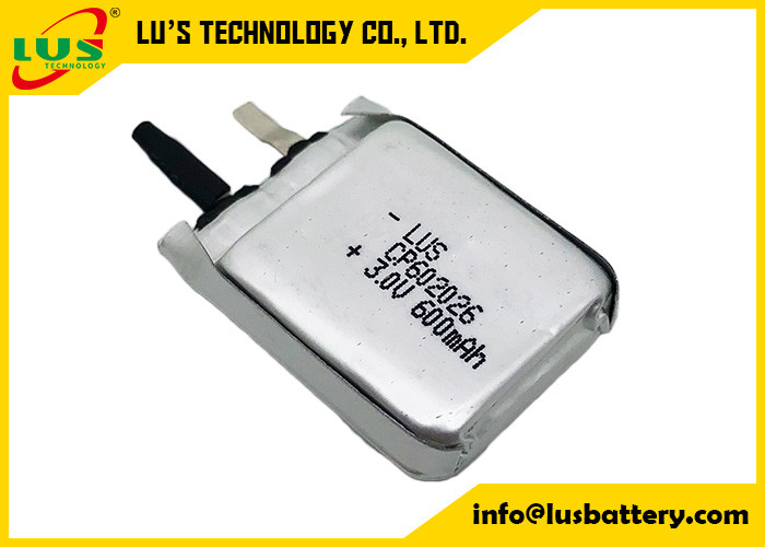 Батарея лития LiMnO2 ультра тонкая 3.0v CP602026 600mah не перезаряжаемые для бирки RFID активной