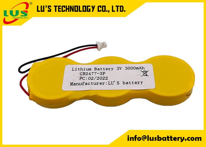 Блок батарей вольта 3000mah батареи лития 3,0 монетки CR2477-3P с подгонянными терминалами
