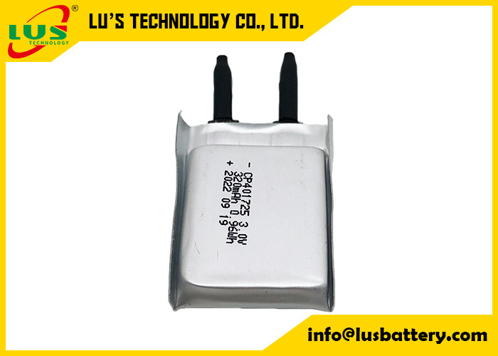 3.0V тонкая гибкая батарея CP401725 320mah ультра уменьшает Batteires для смарт-карт