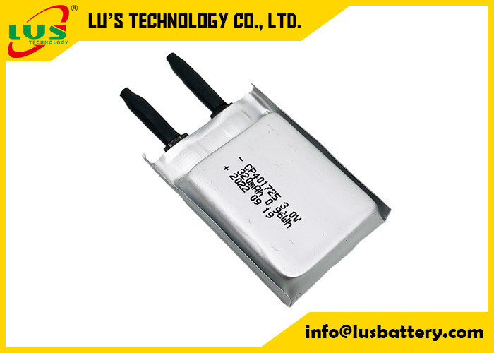 3.0V тонкая гибкая батарея CP401725 320mah ультра уменьшает Batteires для смарт-карт