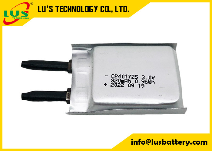 3.0V тонкая гибкая батарея CP401725 320mah ультра уменьшает Batteires для смарт-карт