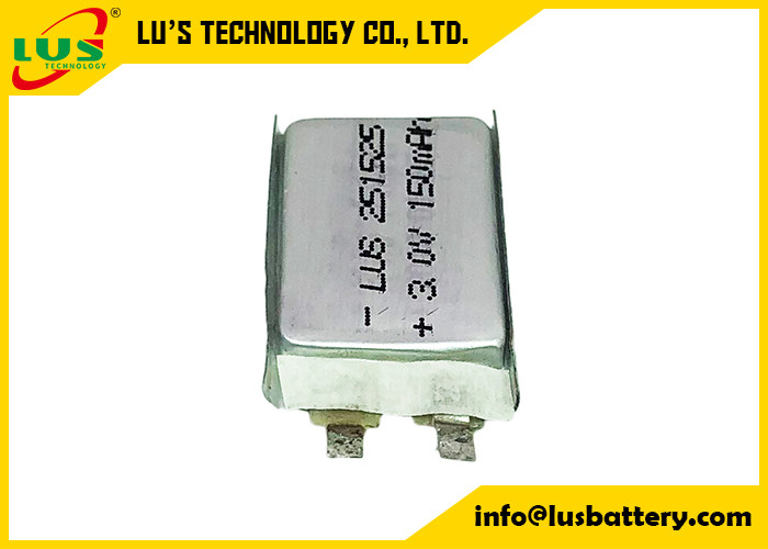 Безопасность PTC клетки мешка батареи 3.0v 150mah Limno2 высокого темпа CP251525 для применений карты