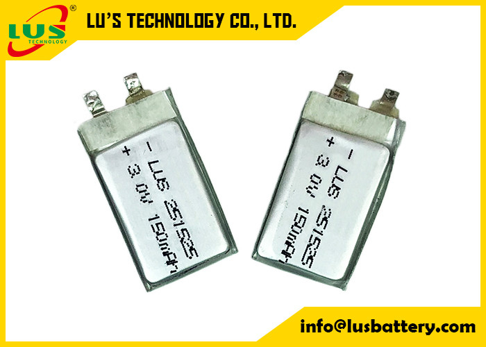 Безопасность PTC клетки мешка батареи 3.0v 150mah Limno2 высокого темпа CP251525 для применений карты