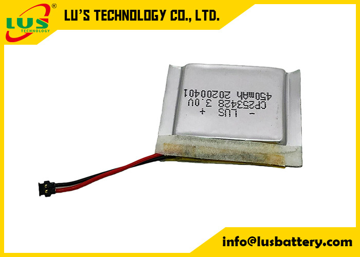 Подгонянная батарея вольта 450mah основная Li батареи CP253428 3,0 клетки мешка Limno2 для бирки