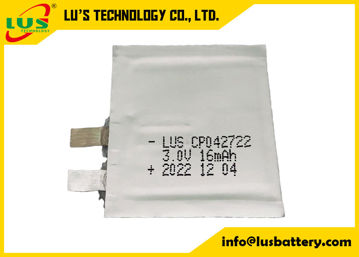 Мягкий упакованный вольт CP042722 CP042922 CP042822 батареи 3,0 батареи 16mah Li MnO2 бумажный тонкий