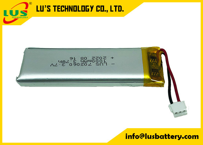 Ультра тонкая большая емкость батареи 3.7V полимера лития LP702060 для мини принтера