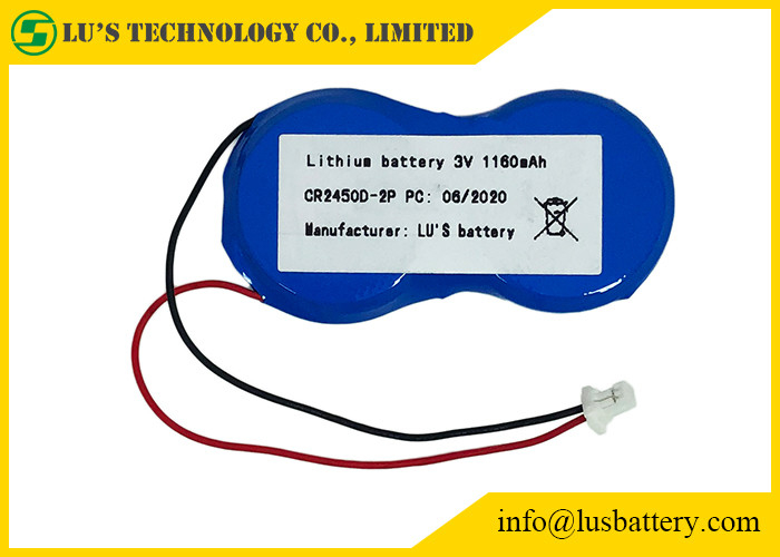 Батарея лития 1200mah IMOS 2P CR2450 3V с 51021 e 35mm для Signage цифров