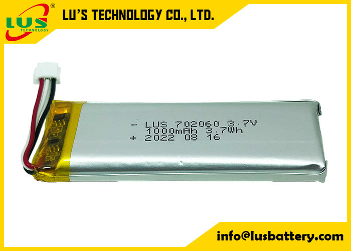 Батарея LiPoly батареи полимера лития PL702060 3.7V 1000mA для Handheld мини принтера
