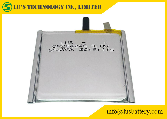 Длинная жизнь батареи CP224248 3.0v 850mah клетки RFID тонкая для бирок Bluetooth