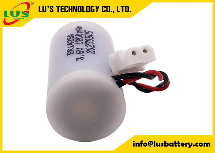 Не-перезаряжаемые размер 3.6V 1200mAh батареи ER14250 1/2 AA хлорида Thionyl лития (Li-SOCl2) с водоустойчивым случаем