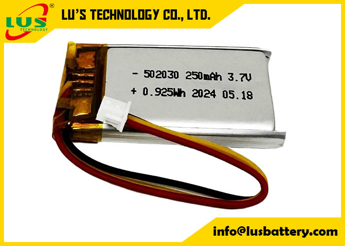 250mAh Литий полимерная батарея LP502030 3.7V Ли полимерная батарея LP502030 3.7V OEM