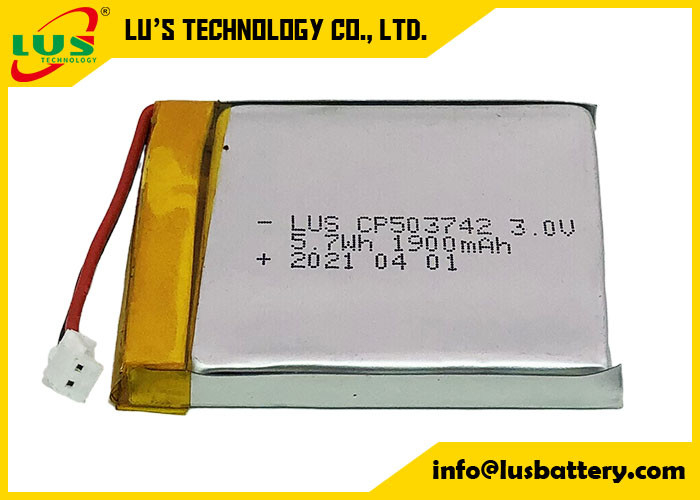 CP503742 3V 1900mAh Специализированная тонкоклеточная литийная батарея 3 вольт Плоская литийная батарея 3V CP503742