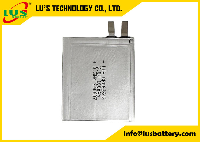 CP063643 3,0 вольт 100mAh Малая литийная батарея 3V CP063643 Ультратонкая батарея для IOT / RFID