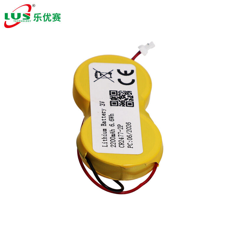 Bulk CR 2477 3V lithium coin cell battery pack CR2477-2P with connector 2200mah 3V battery