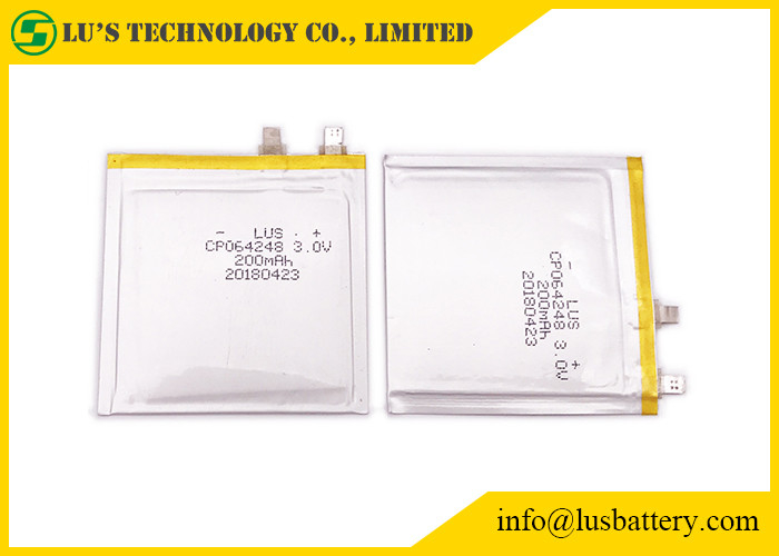 Батарея лития 200mah RFID ETC ультра тонкая 3.0v CP064248 для бирок