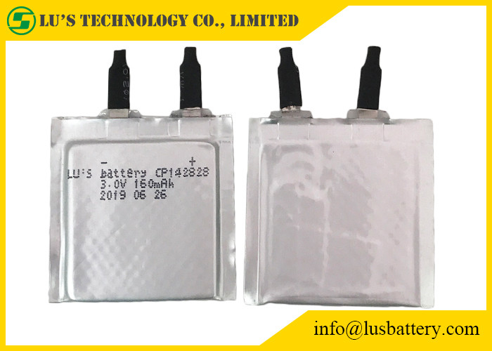 ОТСУТСТВИЕ перезаряжаемые мягкой Limno2 батареи 3.0v 160mah CP142828 для оборудования датчика