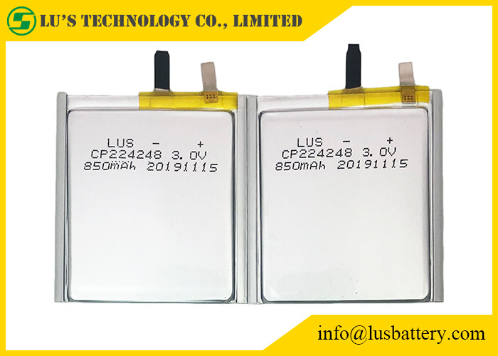 батарея LimnO2 CP224248 клетки 3.0v 850mah тонкая для бирок Bluetooth