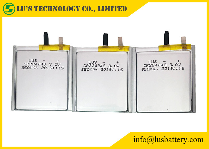 батарея LimnO2 CP224248 клетки 3.0v 850mah тонкая для бирок Bluetooth