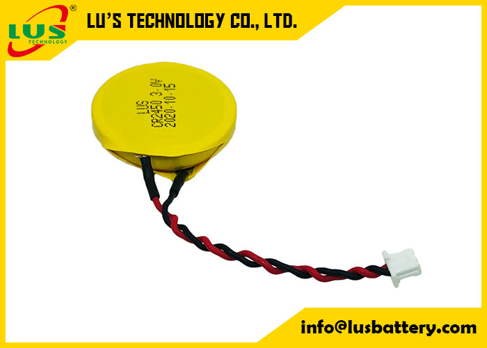 PCB SMT проводов CR2450-1P блока батарей 65mm 3v 600mah Limno2 с соединителем 2P